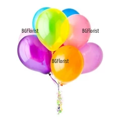 15 colorful helium balloons