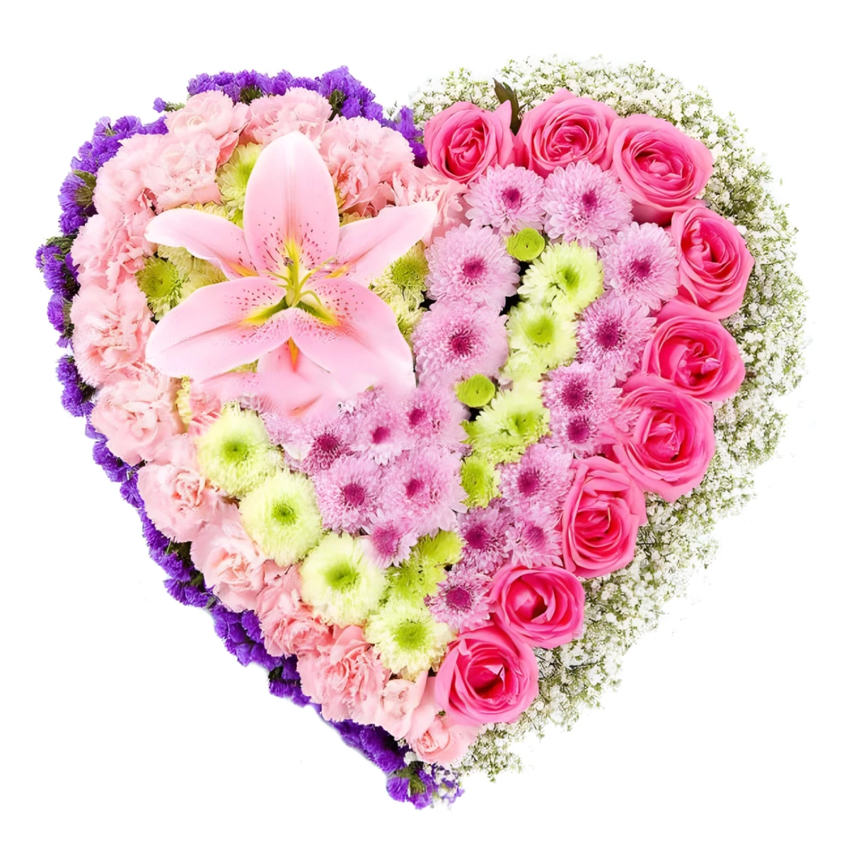 Order romantic heart of flowers with delivery to Sofia