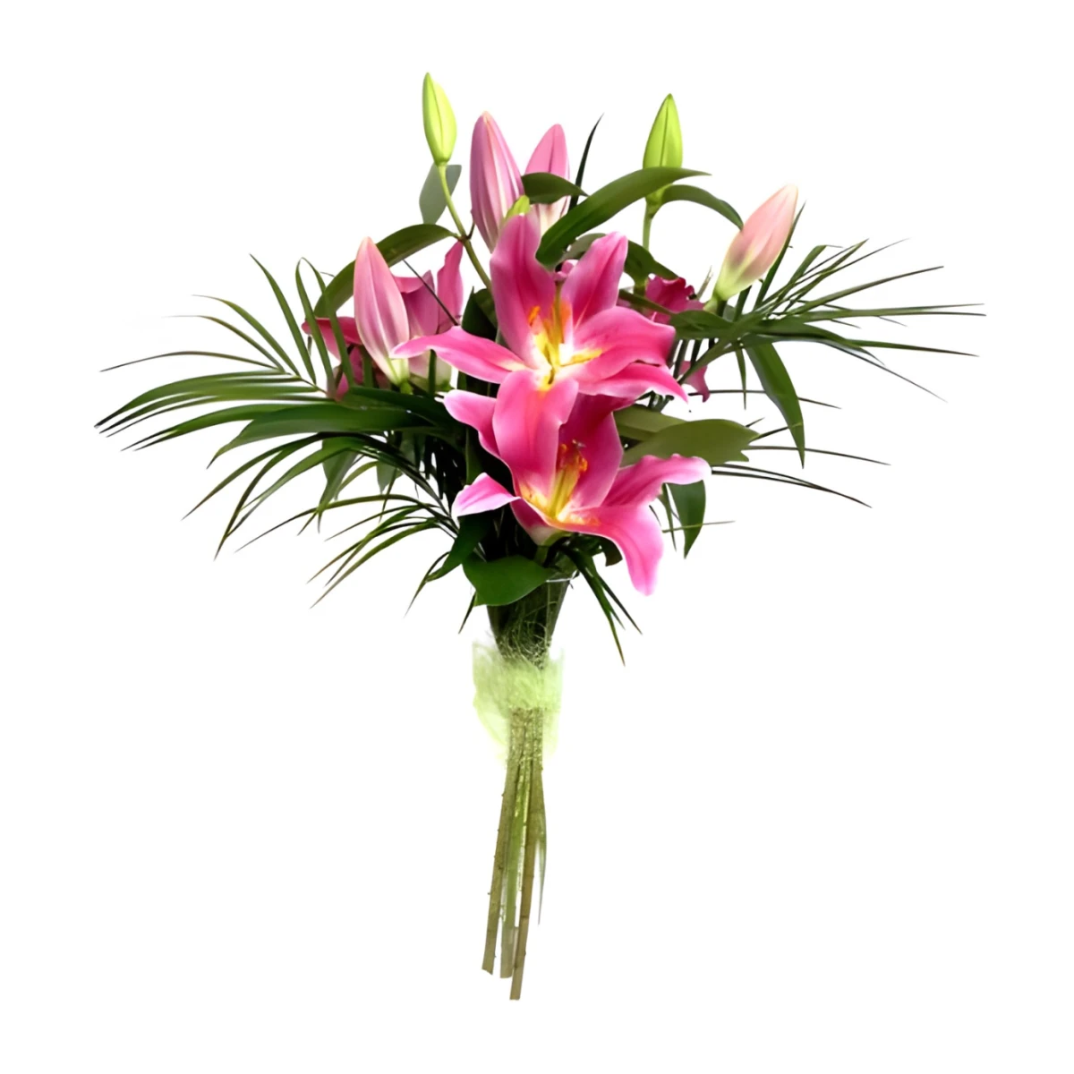 Send pink lilies and greenery to Sofia