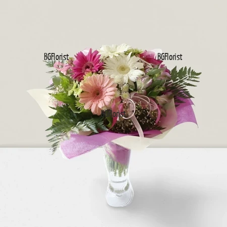 Send bouquet of gerberas and alstroemerias