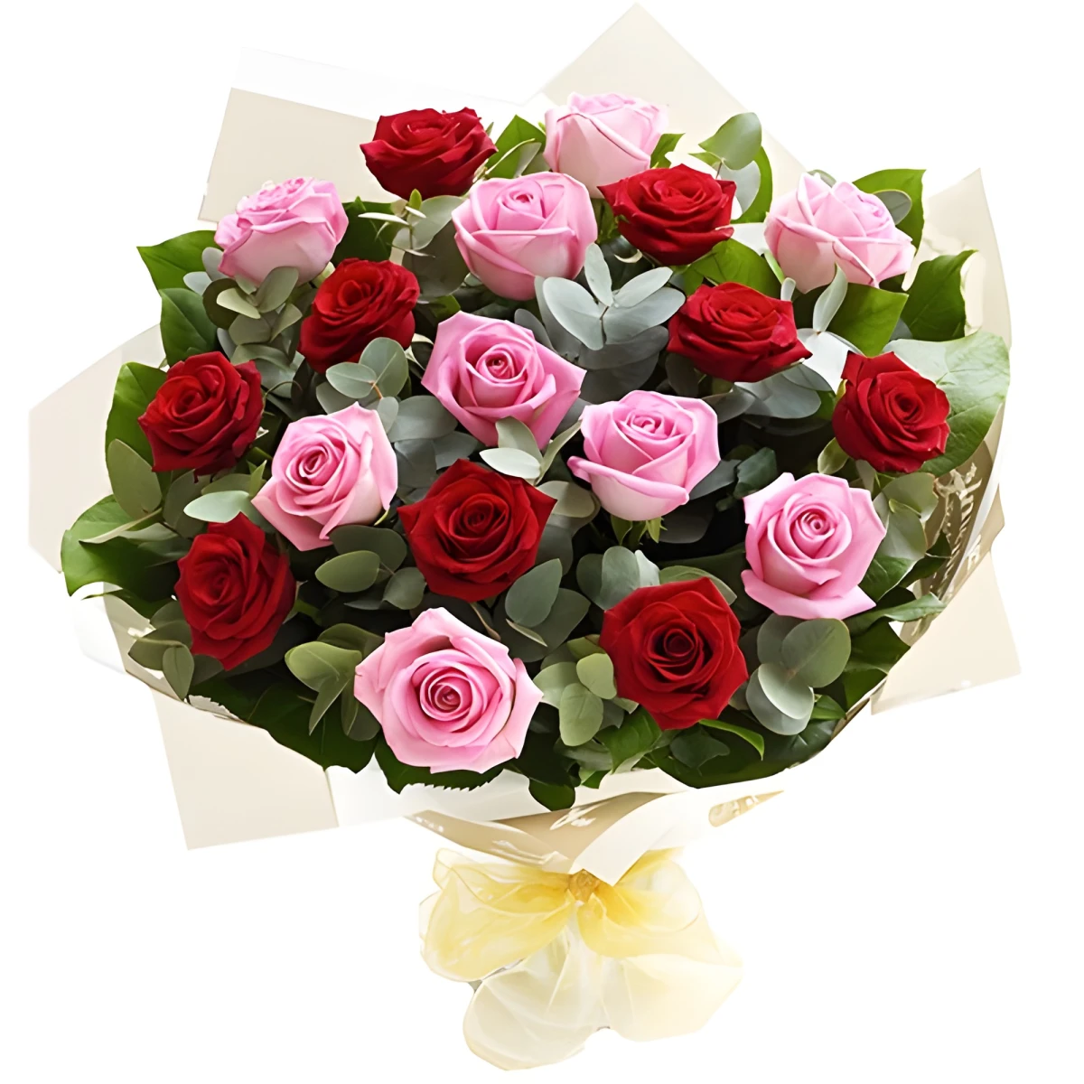 Send bouquet of pink and red roses to Plovdiv