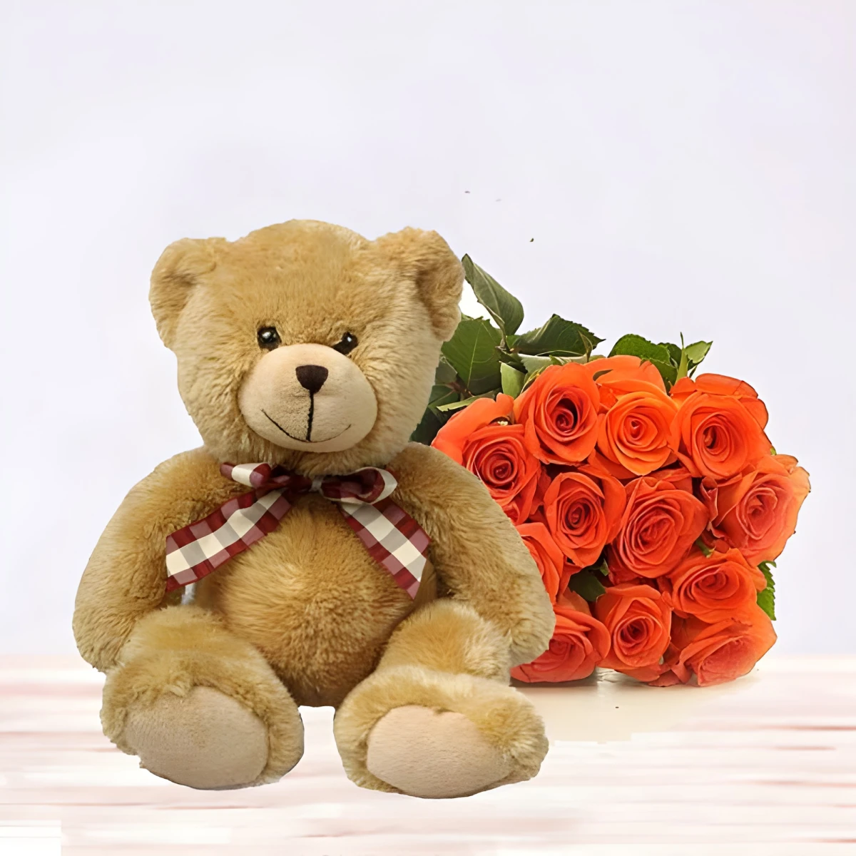 Send Teddy Bear and yellow roses to Plovdiv