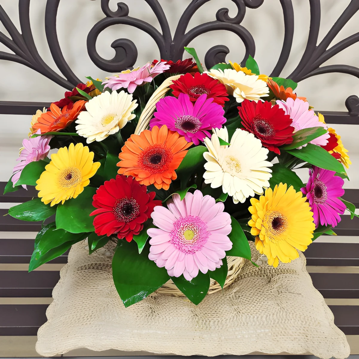 Send basket with multicoloured gerberas to Sofia