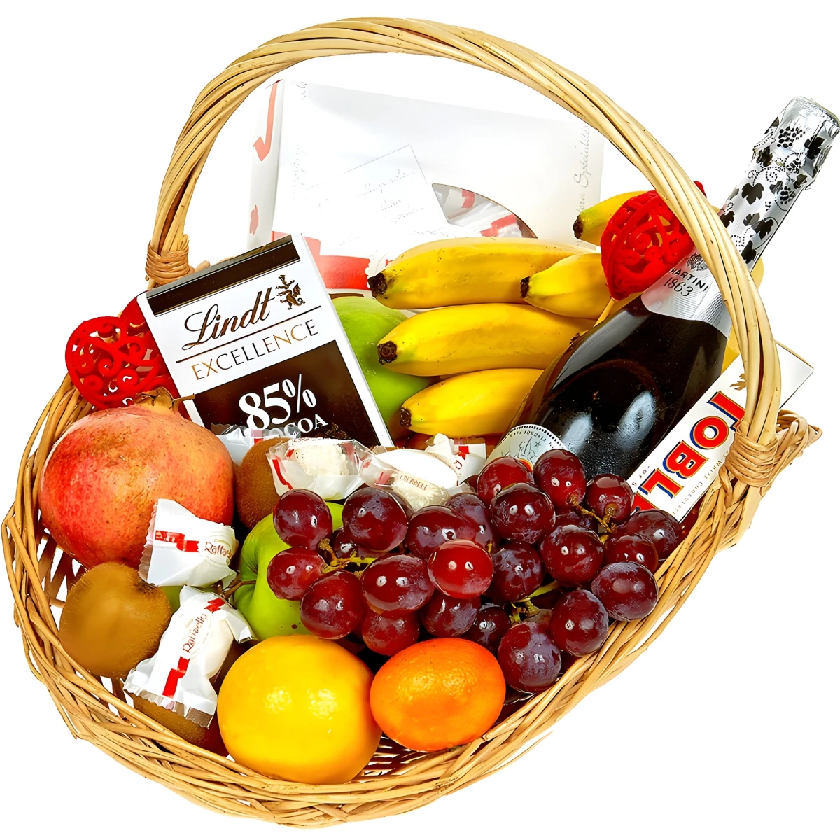 Order and deliver fruit basket and Martini to Sofia