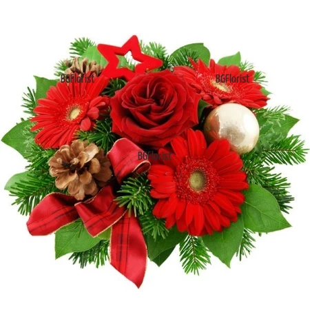 Bouquet - Christmas spirit - flower delivery by courier to Sofia