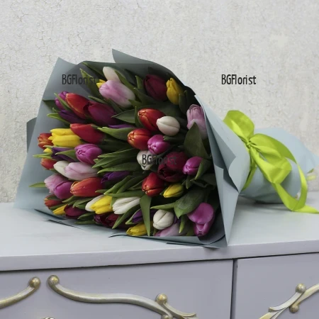 Send bouquet of 101 tulips to Burgas