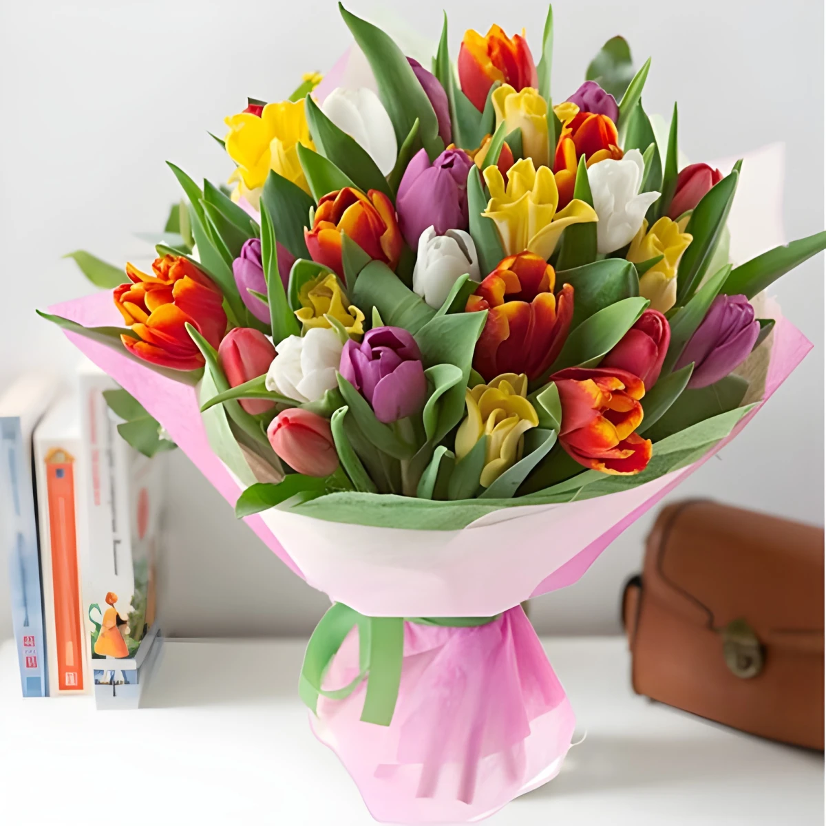 Send bouquet of tulips by courier to Ruse