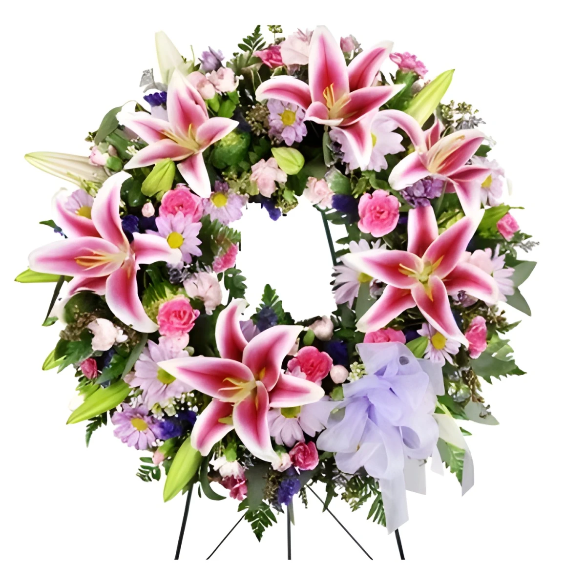 An online order of funeral wreath in pink hues to Sofia.