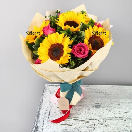 Flower delivery to Bulgaria sunflowers bouquet