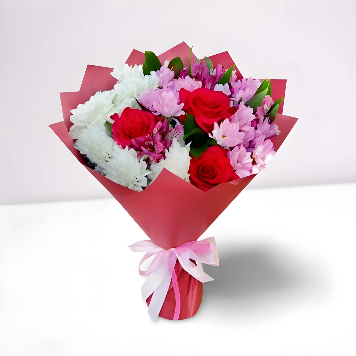 Bouquet of fresh flowers and greens Especially for you
