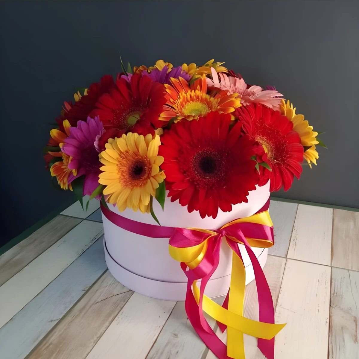 Delivery of gerberas in a box to Bulgaria