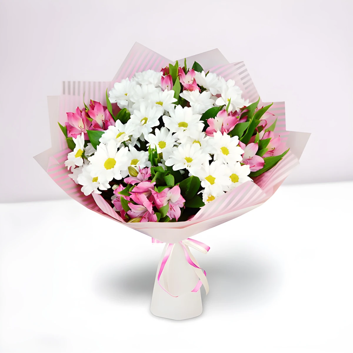 Delivery of a beautiful delicate bouquet of flowers
