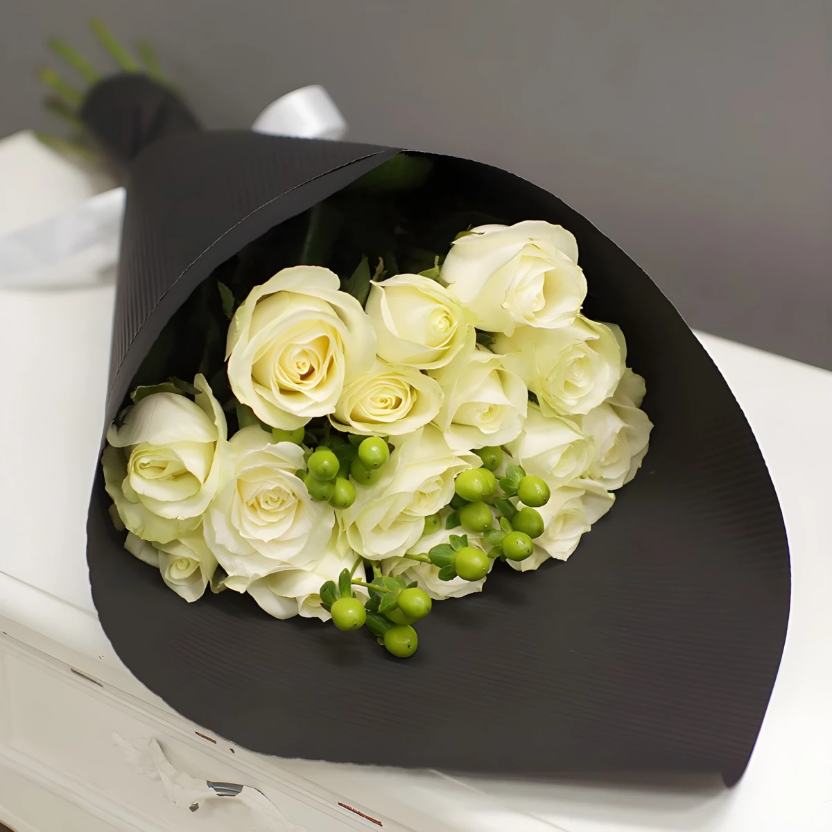Send a bouquet of white roses to Sofia Burgas Bulgaria