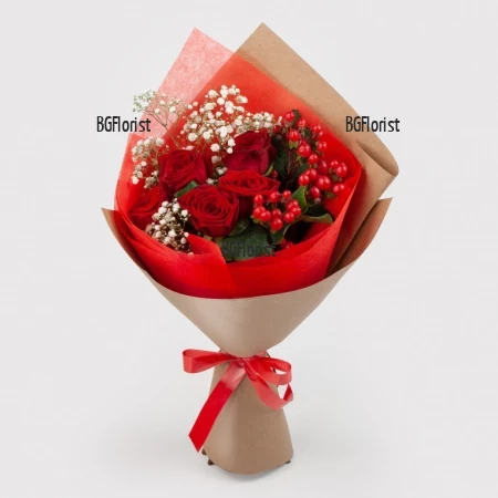Send to Bulgaria a bouquet of 5 Red Roses