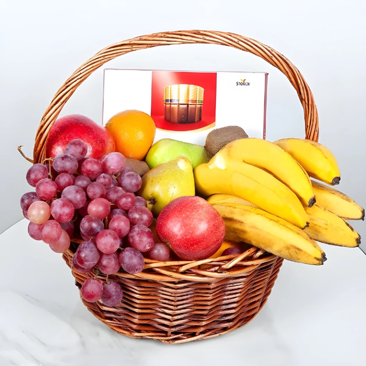 Order and send to Bulgaria a basket with fruits and Merci