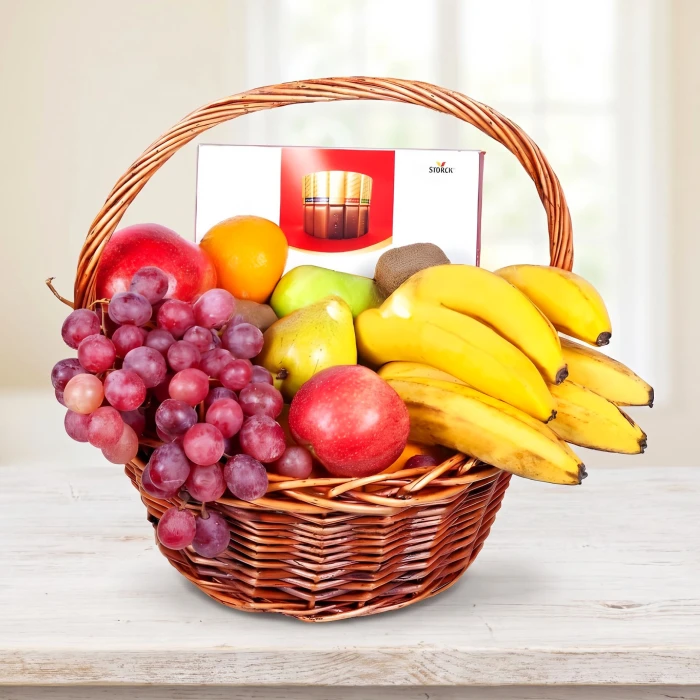 Order and send to Bulgaria a basket with fruits and Merci