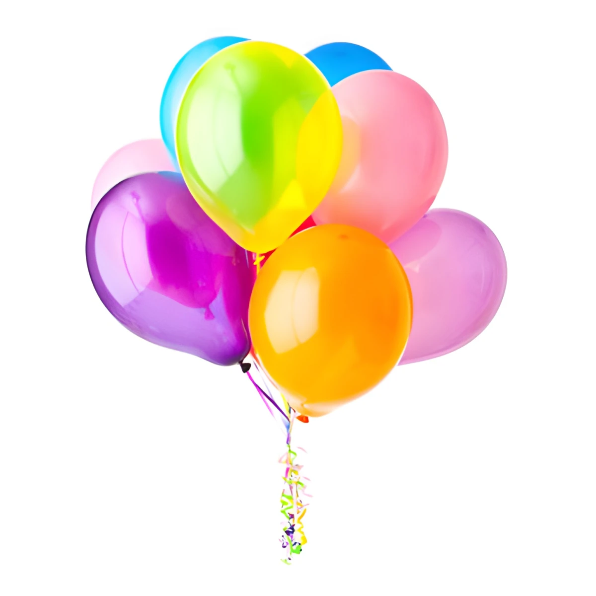 15 colorful helium balloons